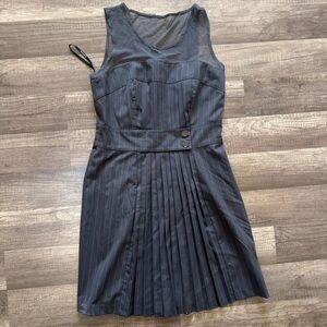 Elegant Black Pinstripe Dress